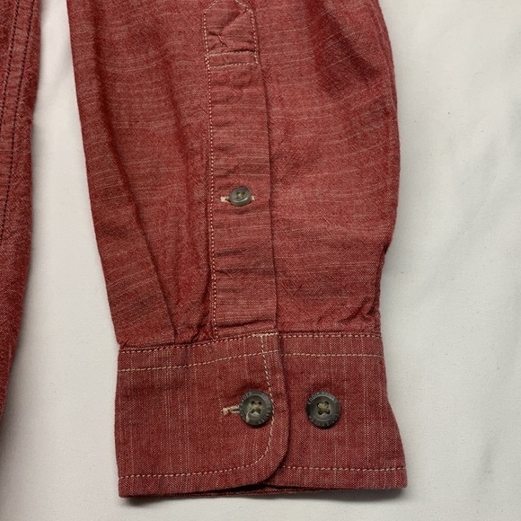 Eddie Bauer Long Sleeve Button Down Cotton Shirt Small Red - Picture 5 of 11
